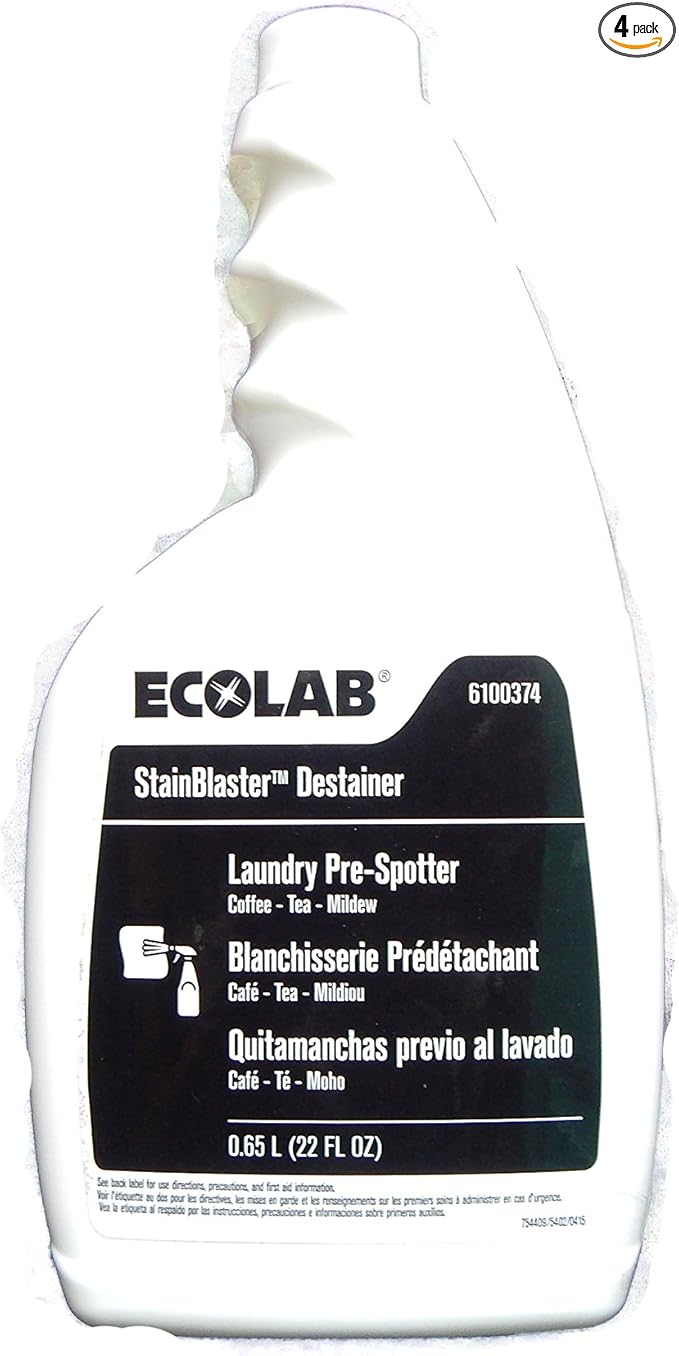 Ecolab 6100374 StainBlaster Stain Blaster Destainer Laundry Pre Spotter Case of 4