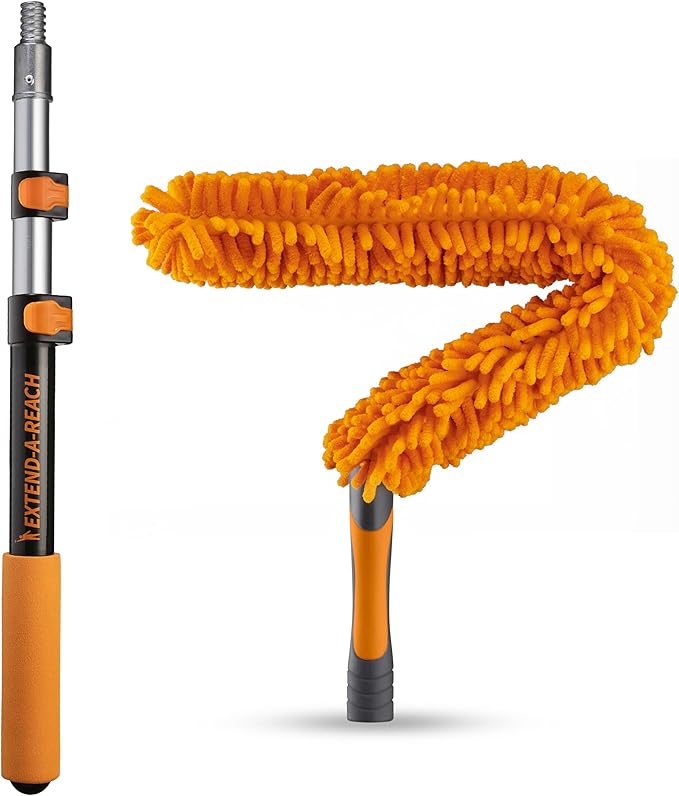 Long Handle Duster for Cleaning // Extendable Microfiber Duster with Extension Pole 18-60 // Washable Bendable &amp Flexible Ceiling Fan Cleaner Duster // Telescopic Cleaning Tool for High Ceilings