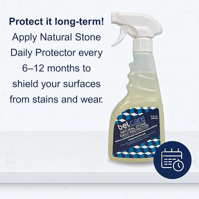 Natural Stone Marble and Granite Sealer | Water-Based Stone Sealer Spray pH-Neutral Surface Protector for Countertops Vanities &amp More – 17 fl oz