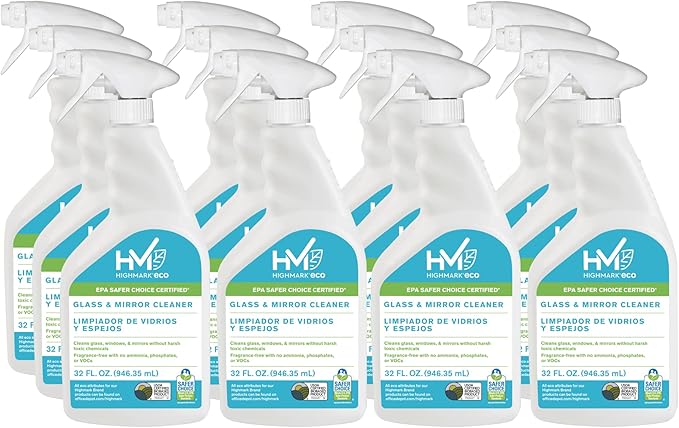Highmark® ECO Glass And Mirror Cleaner 32 Oz Case Of 12 Bottles