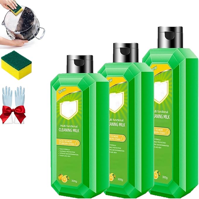 Cleaning Milk House Cleaner 2026 New Powerful Multifunctional Concentrated Cleansing Lotion 10.6 Fl Oz Multi-surface Effective Stain Remover for Kitchen Heavy Oil Stains &amp Bathroom (3pcs)