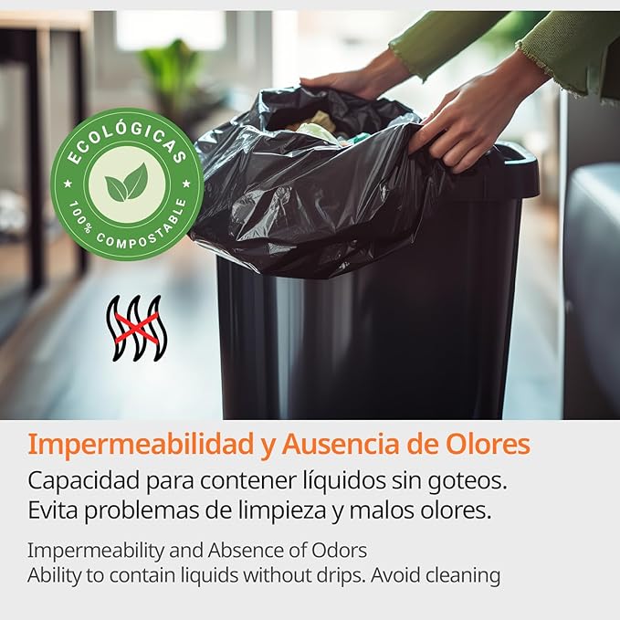 Waste Bags Trash Bags 120L Durable 100% Recycled and Recyclable Material Leakproof Plastic Bags Suitable for All Types of Waste 85 x 105 cm – Ophituria (30 Bags 120L)