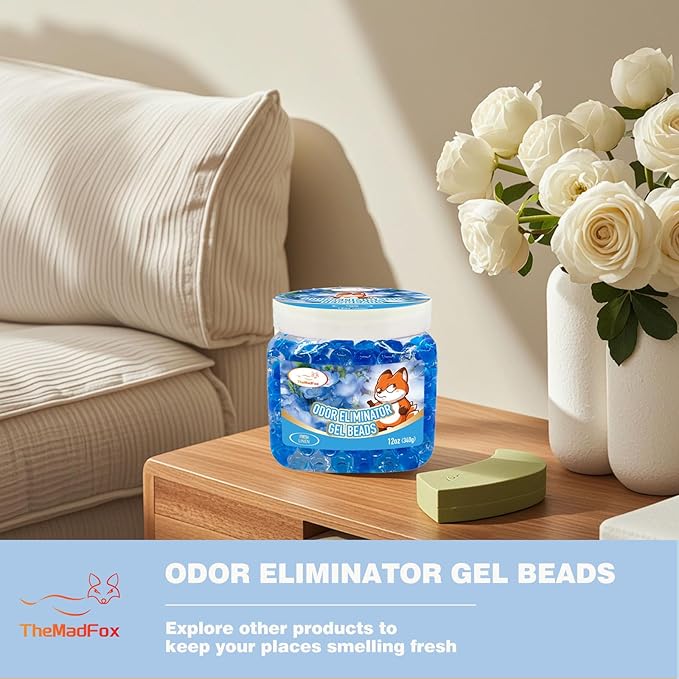 Odor Eliminator Gel Beads 12 oz 6 Pack Air Freshener Beads for Home &amp Car Pet Neutralizes Odors for Bathroom Closet Pet Area &amp RVs Long-Lasting Natural Fresh Linen