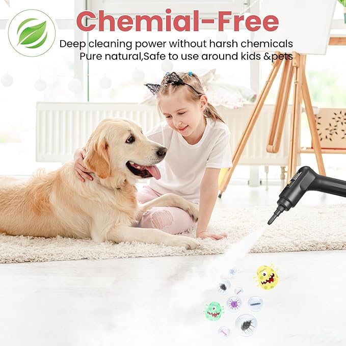 Handheld Steam Cleaner for Home 2500W High Pressure Steam Cleaner for Car Detailing 3 Steam Levels 1600Ml Tank High Heat Steamer for Bed Bugs Couch Furniture Kitchen Bathroom Floors
