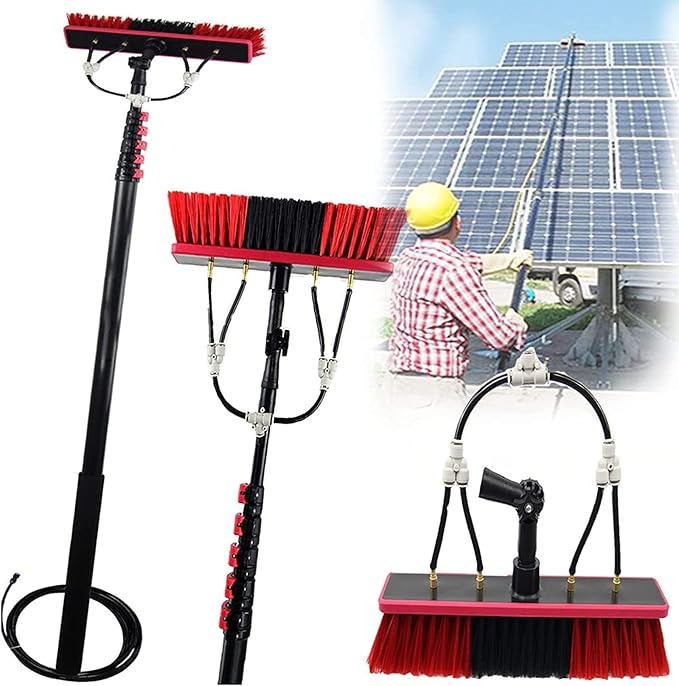 Window Cleaning Pole Water Fed Telescopic Brush Extendable Cleaner Conservatory Roof Cleaning Photovoltaic and Solar Panels3.6M/12FT