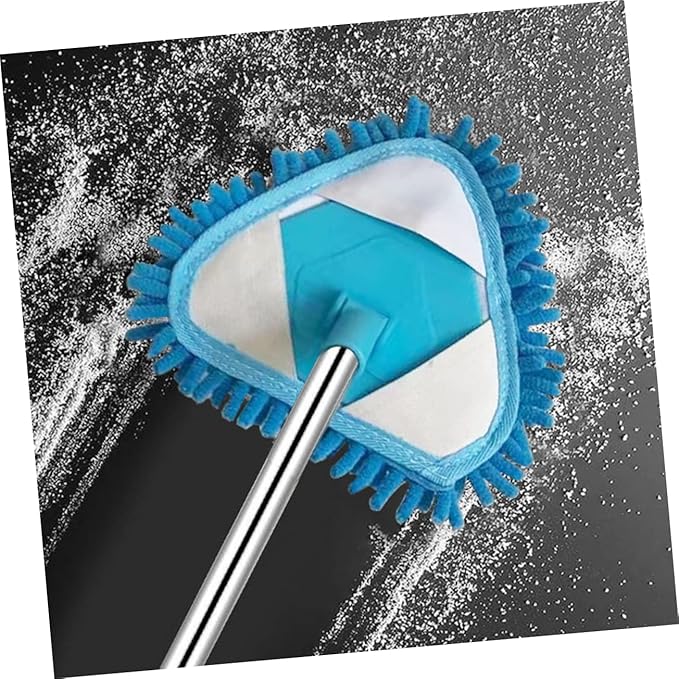 Telescopic Mini Triangular Mop 180-Degree Rotating Head Lightweight Cleaning Tool for Efficient Home and Office Use Versatile Dual-Function Mop