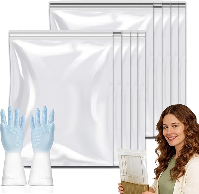 Oven Rack Cleaning Bags Oven Rack Cleaner Bags Heavy Duty No Scrub 5/10/15 Pack Reusable &amp Leak-Proof Environmental Friendly Suitable for Cleaning of Various Sizes (15.7*23.6 in10pcs)