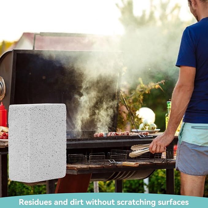 Grill Stone Cleaning Block 4pcs Grill Cleaning Bricks Barbecue Grill Cleaning Brick Block Stains Grease Cleaner Stone Kitchen Accessory