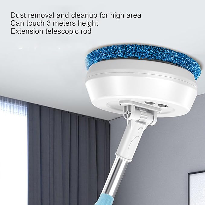 Cordless Electric Mop Cordless Power Mop with Flexible Head and Telescoping Rod Powerful Spin Cleaning for Floor Window Ceiling Includes 6Pcs Accessories for Home Use (Style 2)