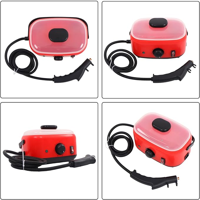 waltyotur Steam CleanerHandheld Steam Cleaner 2500W Pressurized Steam Cleaner with 3 Brush Heads Portable Steamer for Upholstery Car Kitchen CarpetsGrout and Tile
