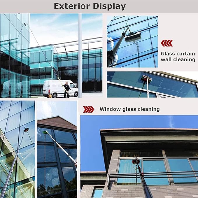 water fed pole kit window cleaning brush outdoor Water Fed Telescopic Brush Window Cleaning Kit With Extension Pole Outdoor Solar Panel Cleaning System Telescopic Pole Water Fed Brush Spray Washer