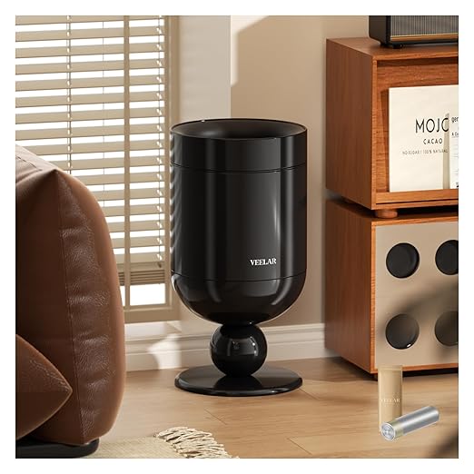 Bathroom Metal Trash Can 4 Gallon (15 L) Garbage Can Lid-Free Trash Bin for Bedroom Office Living Room (Black Top Open)