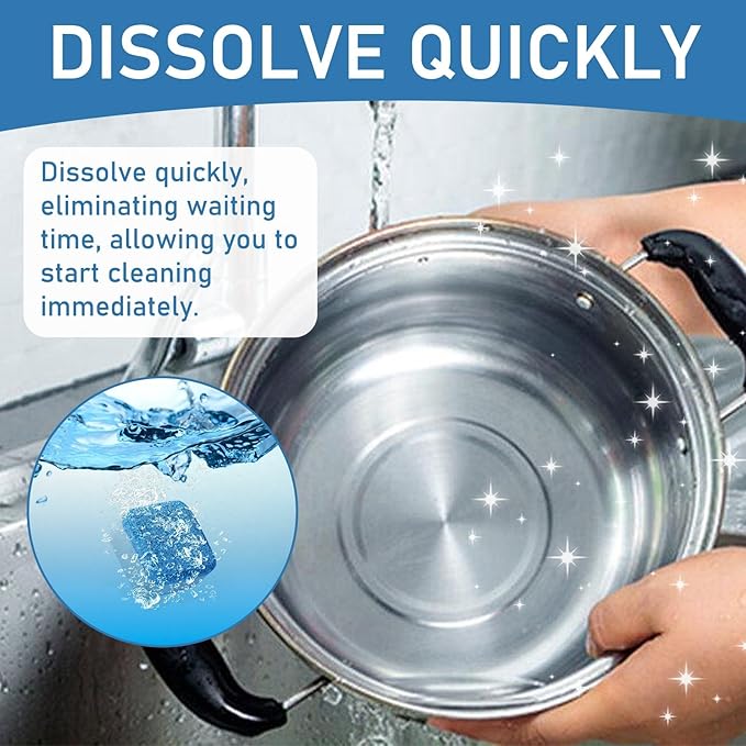 Kitchen Cleaning Effervescent Tablets 1 Tub - Multi-Purpose For Grease Removal On Stoves Range Hoods Walls(2PCS)