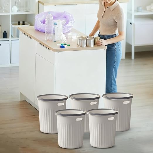 Bathroom Trash Can Round 5 Gallons Compact Garbage Cans for KitchenPlastic Commercial Small Capacity Small Garbage Can for Indoor Office Dorm Bathroom Living Room Paper Outdoor Laundry Restroom