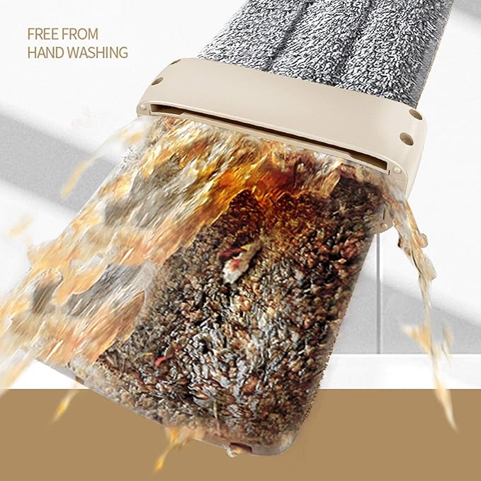 Ultra-fine Fiber Flat mop Comes with 1 Reusable Microfiber Cloth 360-degree Rotating for Both Wet and Dry use