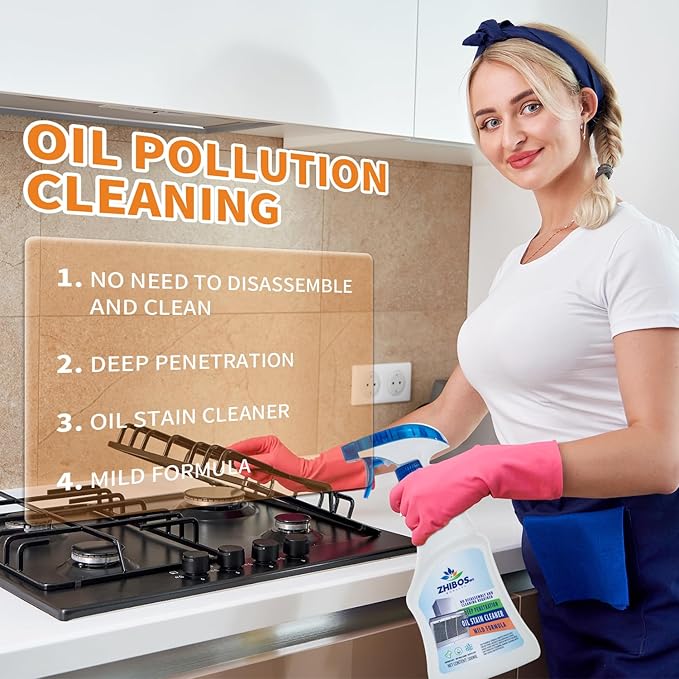 Multi-Purpose Oil Remover &amp Nonfat Sprayer Kitchen &amp Bathroom Cleaning Supplies (3)