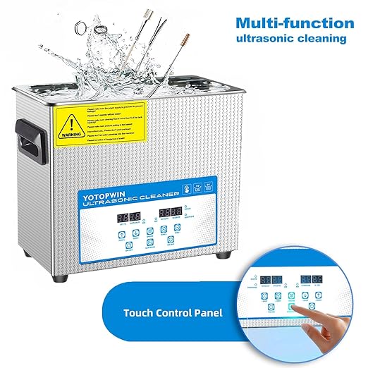 Digital Ultrasonic Cleaner with Timer&ampHeater Power 180W Ultrasonic Carburetor Cleaner Machine Ultrasonic Carb Cleaner for Repairing Tools Automotive Parts Cleaning Equipment (6.5L)