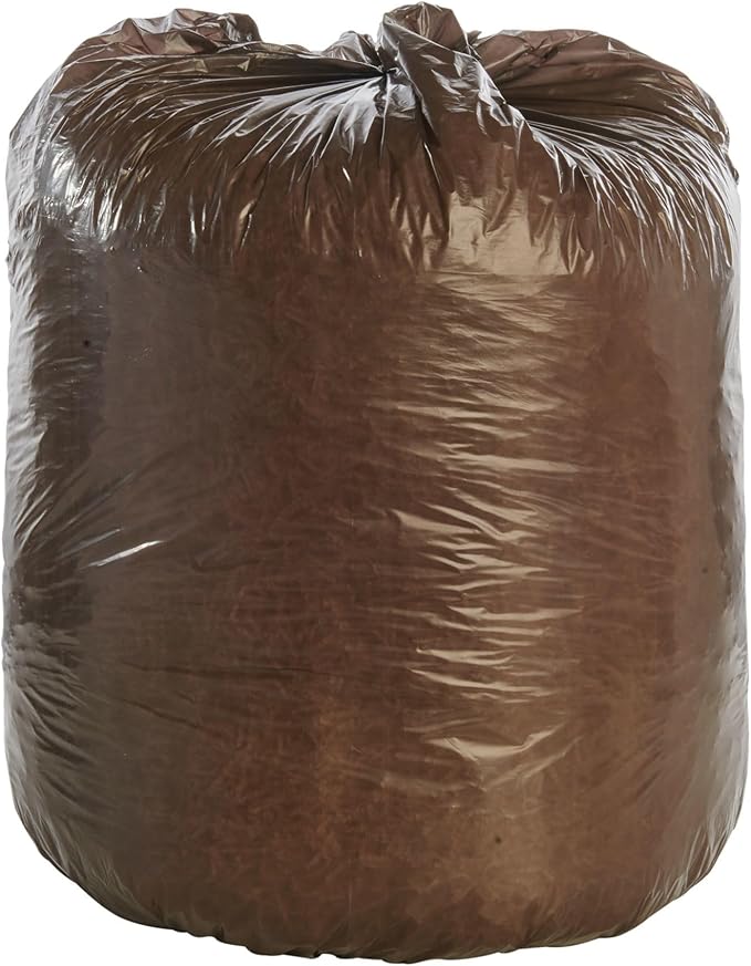 Stout by Envision 30 Gallon 30 x 36 Controlled Life-Cycle Plastic Trash Bags 60 Bags Per Case Brown Made in America (G3036B80)
