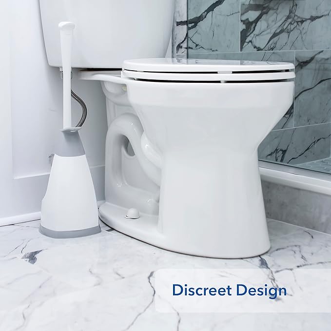 Unger EZ Plunger with No-Drip Carrying Caddy Tight Seal Toilet Bowl Tool with Portable Holder Discreet Bathroom Cleaning Supplies Declogger with Cover Accordion Shape for Less Splash Back
