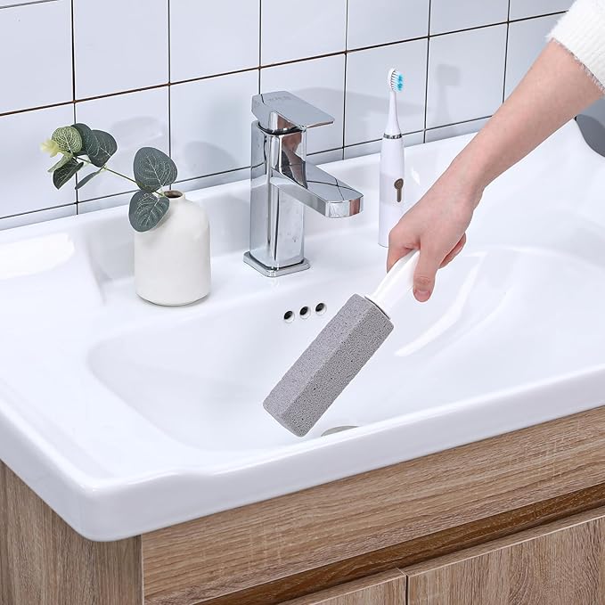 7 Pack Pumice Stone for Toilet Cleaning Pumice Stone Toilet Bowl Cleaner Pumice Scouring Stick with Handle Powerfully Cleans Hard Water Rings Replaceable Design