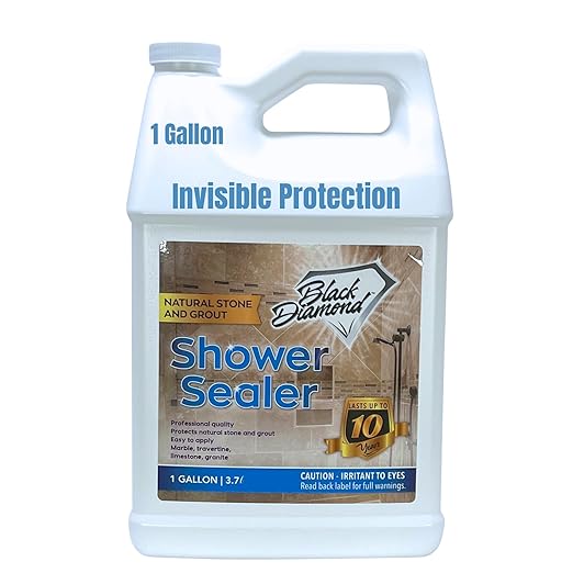 Natural Stone and Grout Penetrating Shower Sealer. Marble Granite Travertine Limestone. Protects The Surface from Damage and Build-up for up to Ten Years! (1 Gallon)