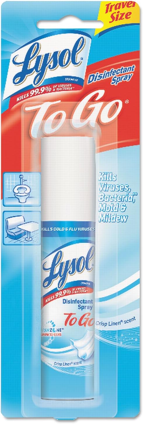 Lysol Disinfectant Spray to Go Crisp Linen 1 Ounce (Pack of 8)