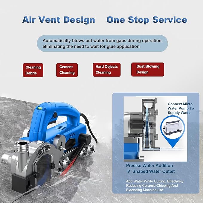 Electric Grout Removal Tool Tile Grout Remover Machine with Automatic Water Blower Device for Cleaning Grout Between Tiles Floor DIY Regrouting Tool