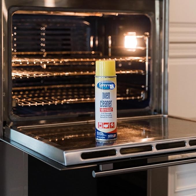 Oven &amp Grill Cleaner Spray Removes Oil &amp Grease 20 Oz (Pack of 2) bundled with Stainless Steel Scrubber