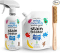 Miss Mouth's Messy Eater Stain Treater Bundle - 16oz Spray Bottle 16oz Refill Pouch &amp Laundry Brush - Baby Stain Remover for Clothes Carpet &amp Fabric