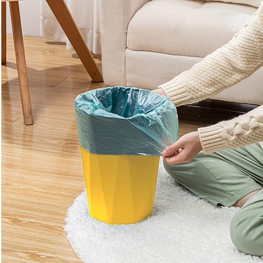 Polygon Small Trash Can Trash Can Wastebasket Plastic Trash Bin Garbage Container Rubbish Can Paper Basket Office Organizer for Bathrooms Laundry Room Kitchens Offices Kids Rooms Dorms (Yellow)