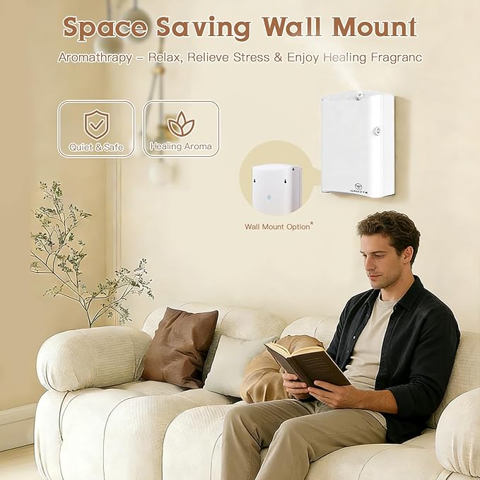 Waterless Essential Oil Diffuser HVAC Scent Machine - Smart APP &amp WiFi Control 3500 sq. ft Coverage Cold Air Aroma Minimalist Aromatherapy Diffusers 500ML for Home Hotel Office Large Room
