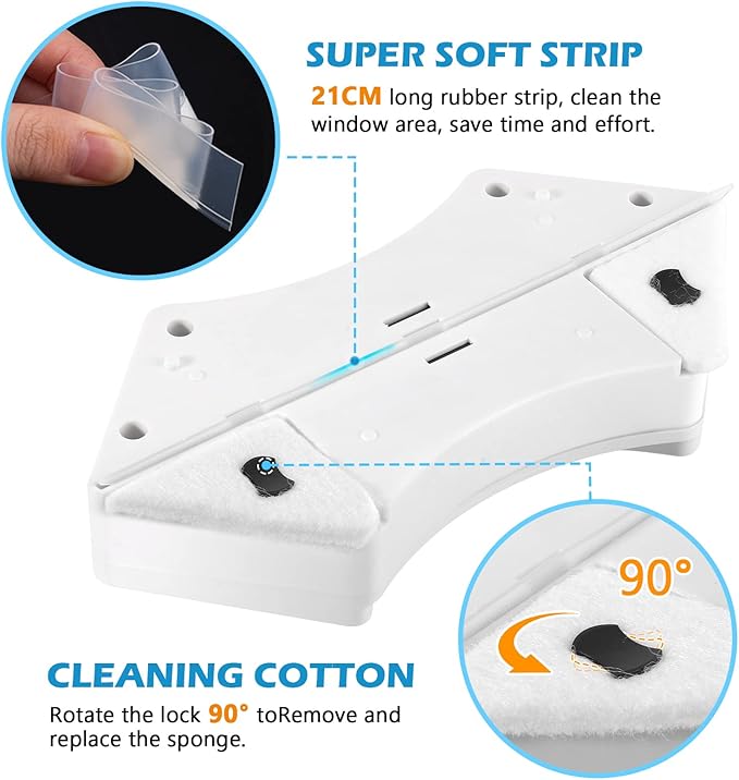 Magnetic Window Cleaner Tool - Adjustable Double-Sided Glass Wiper for Efficient Cleaning