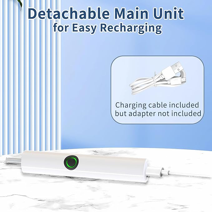 Electric Toilet Brush HKFIF Toilet Brush and Holder Set 360 Degree Powerful Cleaning Easily Eliminate Stains and Residue 2 Speeds Rechargeable Motorized Toilet Scrubber (White)