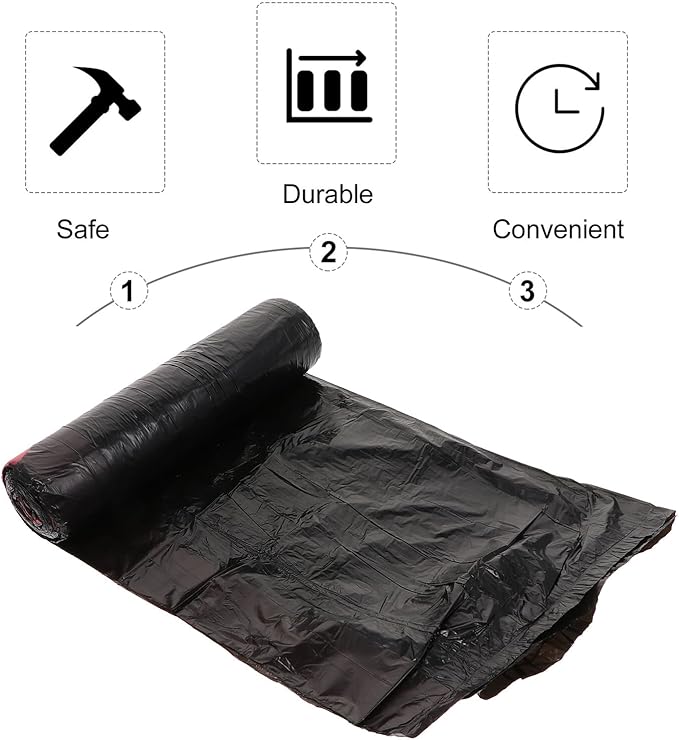 IMIKEYA Disposable Trash Bags Drawstring Rubbish Bags 150pcs (10 Packs X 15pcs) for Household Waste Organizer and Outdoor Use