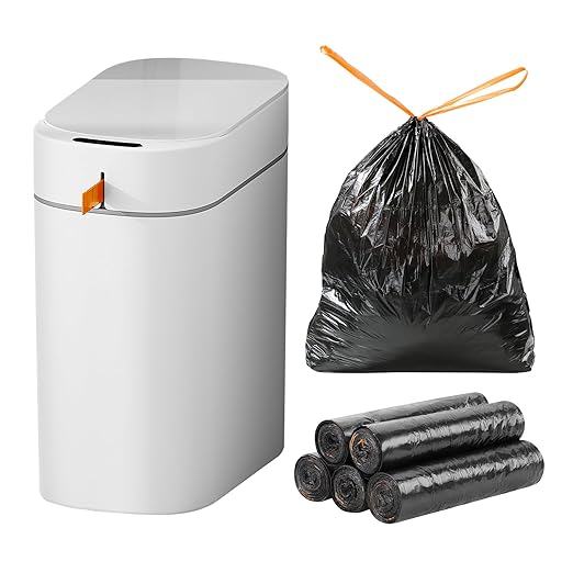 funest Rechargeable Bathroom Trash Can with 4 Gallon Trash Bags(75 Counts)