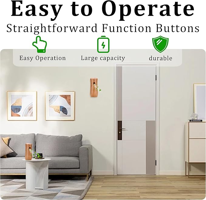 Automatic Air Freshener Spray Dispenser (6-Pack) Free Standing or Wall Mounted Adjustable Aromatherapy Machines for Home Indoor Bathrooms Offices Hotels and Commercial Places (Wood 001)