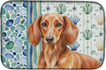 Caroline's Treasures Red Brown Dachshund Coastal Sea Glass Dish Drying Mat Absorbent Dish Drying Mat Pad for Kitchen Counter Dish Drainer Mat for Countertop 14 x 21 Multicolor