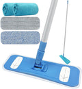 Microfiber Mops for Floor Cleaning Multi Surface Floor Cleaner with 2 Microfiber Dry Wet Mop Pads + 2 Dusting Clothes for Sweeping and Mopping
