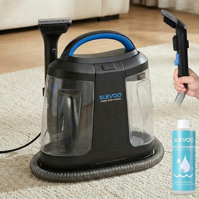 450W Powerful Portable Carpet &amp Upholstery Spot Cleaner Machine Free Cleaning solution Included 11Kpa Power Suction With Tools For Pets Area Rugs And Couches