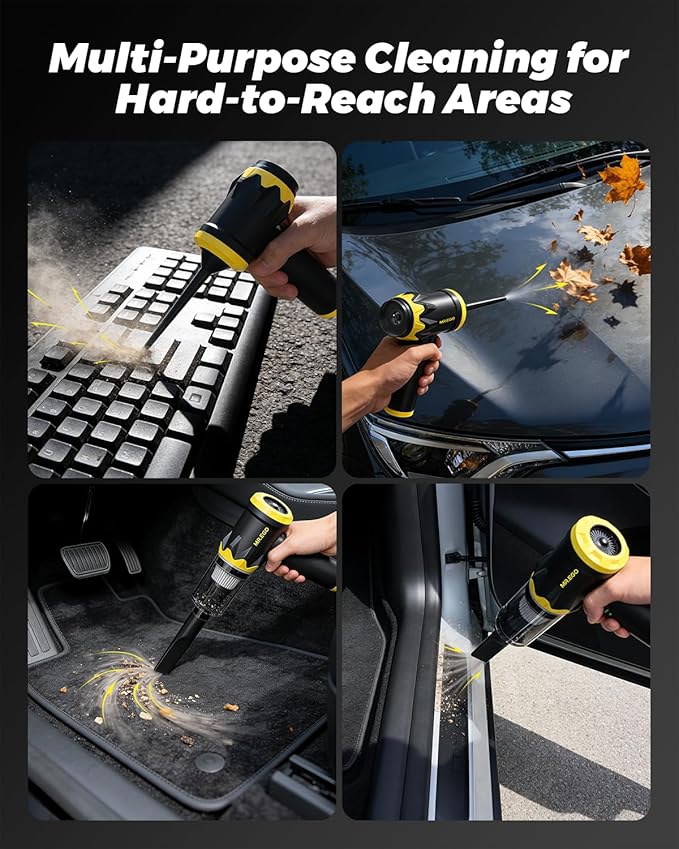 Mr.ego Handheld Car Vacuum Portable Cordless 20000Pa High Power Suction Mini Vacuum Cleaner 4-in-1 Portable Vacuum for Car Home Office &amp Desk Cleaning