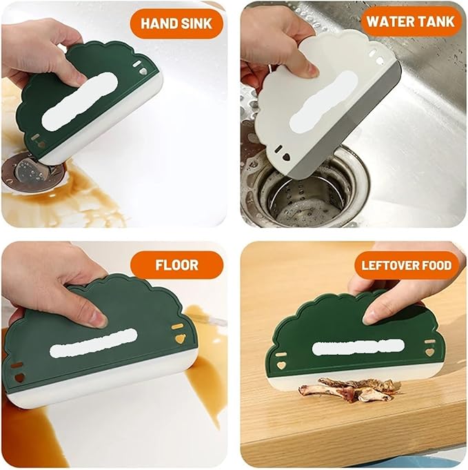 3pcs Mini Cloud Shape Silicone Glass Wiper - Cute Window Cleaning Scraper &amp Bathroom Mirror Cleaner Set(Yellow-A(16X8.5cm))