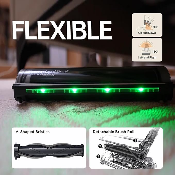 Dibea Cordless Stick Vacuum Cleaner with Auto-Empty Station HEPA Filter Portable Furniture Vac Rechargeable Dust Base Exclusive Motorized Hand Tool for Pet Hair Carpet Tile