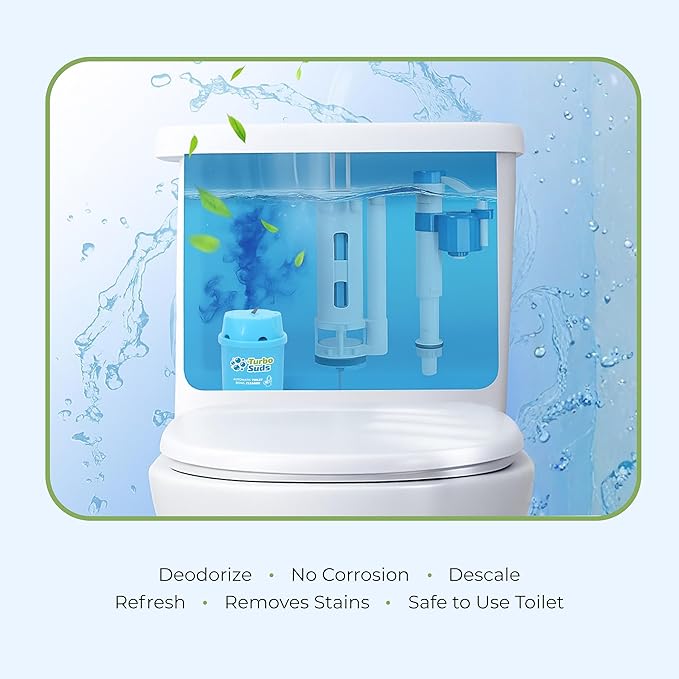 Ultra-Long Lasting Toilet Bowl Cleaners – 6 Pack Automatic Toilet Tank Cleaning Bottles Tablets Long-Lasting Stain &amp Odor Control Septic-Safe Blue Water Fresh Scent