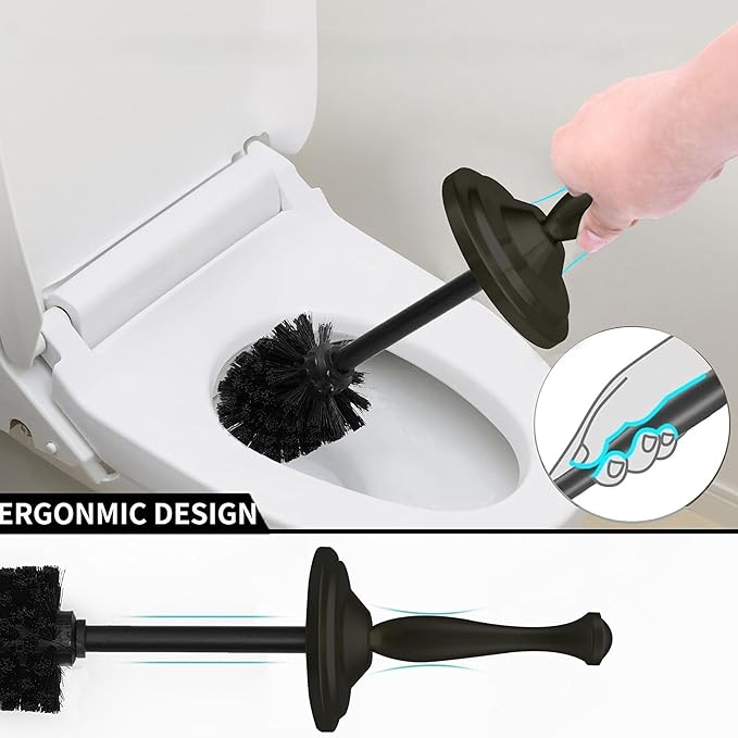 Matte BlackToilet Bowl Brush with Holder Durable Bathroom Cleaning Tool Modern Design for Easy Toilet Maintenance Bathroom Cleaner Brush for Efficient Cleaning and Hygiene