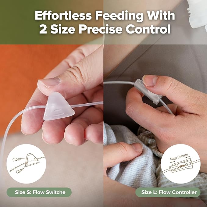 Haakaa Silicone Cleaning Brush&amphaakaa Supplemental Feeding Tube &amp Pouch Set Baby Supplemental Nursing System SNS Breastfeeding System