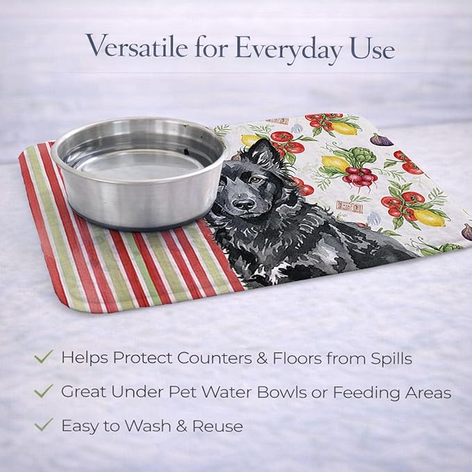 Caroline's Treasures Mudi Vegetables Dish Drying Mat Absorbent Dish Drying Mat Pad for Kitchen Counter Dish Drainer Mat for Countertop 14 x 21 Multicolor