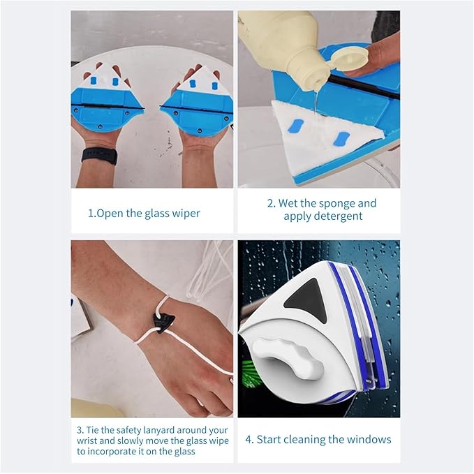 Household Office Window Magnetic Glass Cleaning Tool Automatic Water Discharge Double-Layer Wiper