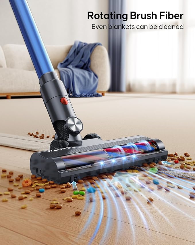 WLUPEL 30KPA 400W Cordless Vacuum CleanerStick Vacuum with Max to 45 Mins Runtime Battery80000RMP Powerful Motor Handheld Vacuum for Hard Floor/Carpet/Pet Hair/Car