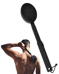 Black Wolf Silicone Body Scrubber &amp Exfoliator - Vibrating Loofah Shower Scrubber Brush with Handle Extension for Back - Deep Cleaning &amp Exfoliating Body Scrub - Bath Hygiene Essentials - Men