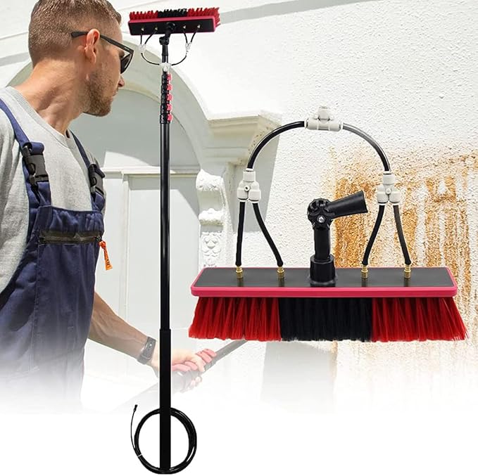 6M-10.8M Window Cleaning Pole Water Fed Pole KitTeleswindow Cleaning ToolsWindow and Solar Cleaning PoleCleaning for Trucks Windows/9M/30Ft